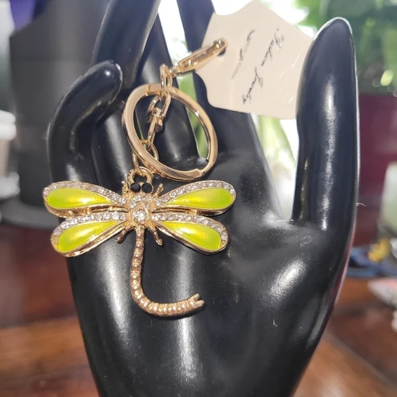 Gold and Yellow Dragonfly Keychain/bag Charm - Picture 3 of 4